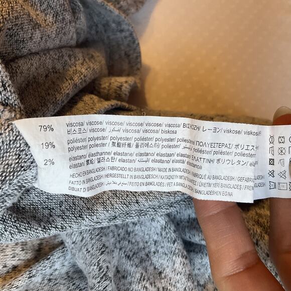 Zara Women Sweatshirt M Gray Long Sleeve Turtleneck Soft - Picture 4 of 8